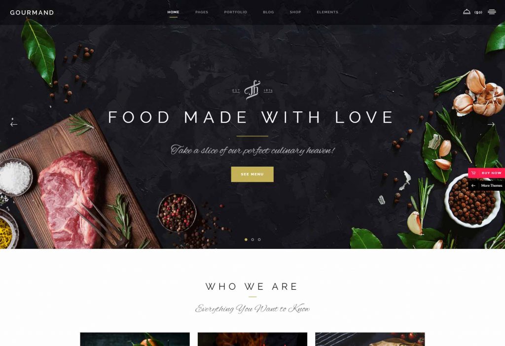 Gourmand - A Theme for Restaurants, Bistros and Chefs