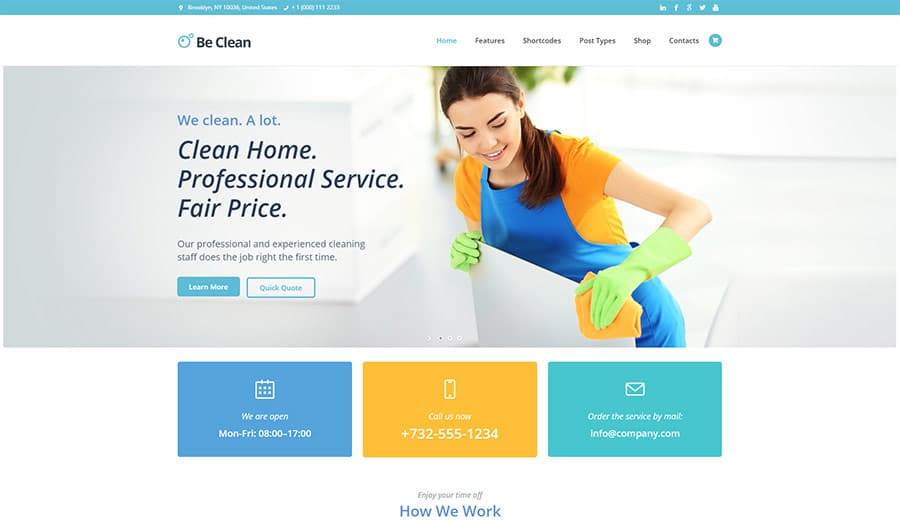 Be Clean - Cleaning Company, Maid Service & Laundry WordPress Theme